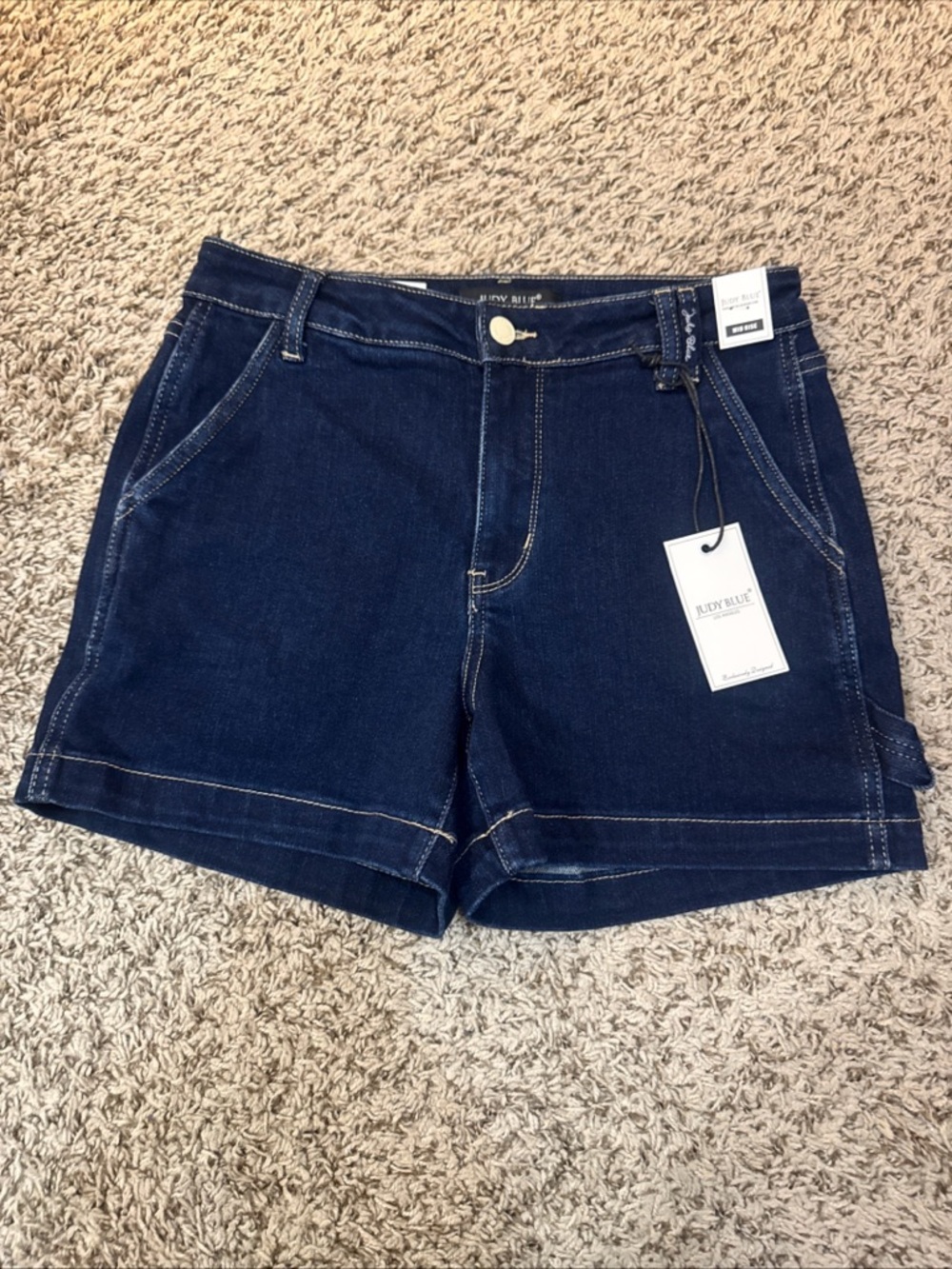 Judy Blue Handy Dandy Carpenter Dark Blue Stretch Medium NWT